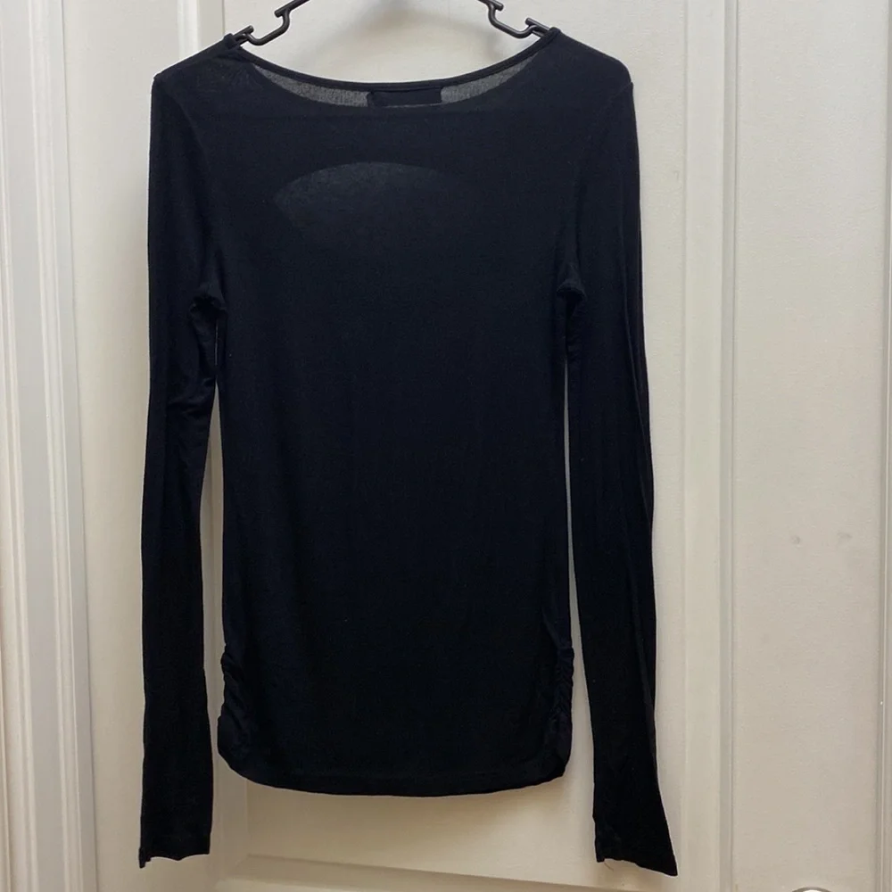 Patty Boutik long sleeve peekaboo black shirt size small